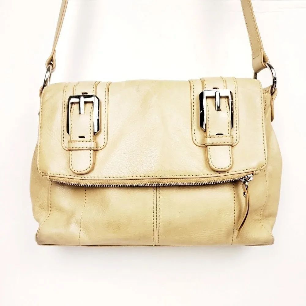 B. Makowsky tan/beige adjustable shoulder bag
